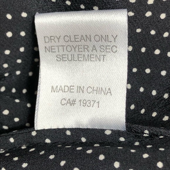 Jeunesse Francoise Poet Blouse Top Women's Silk Black Polka Dot - Picture 9 of 15